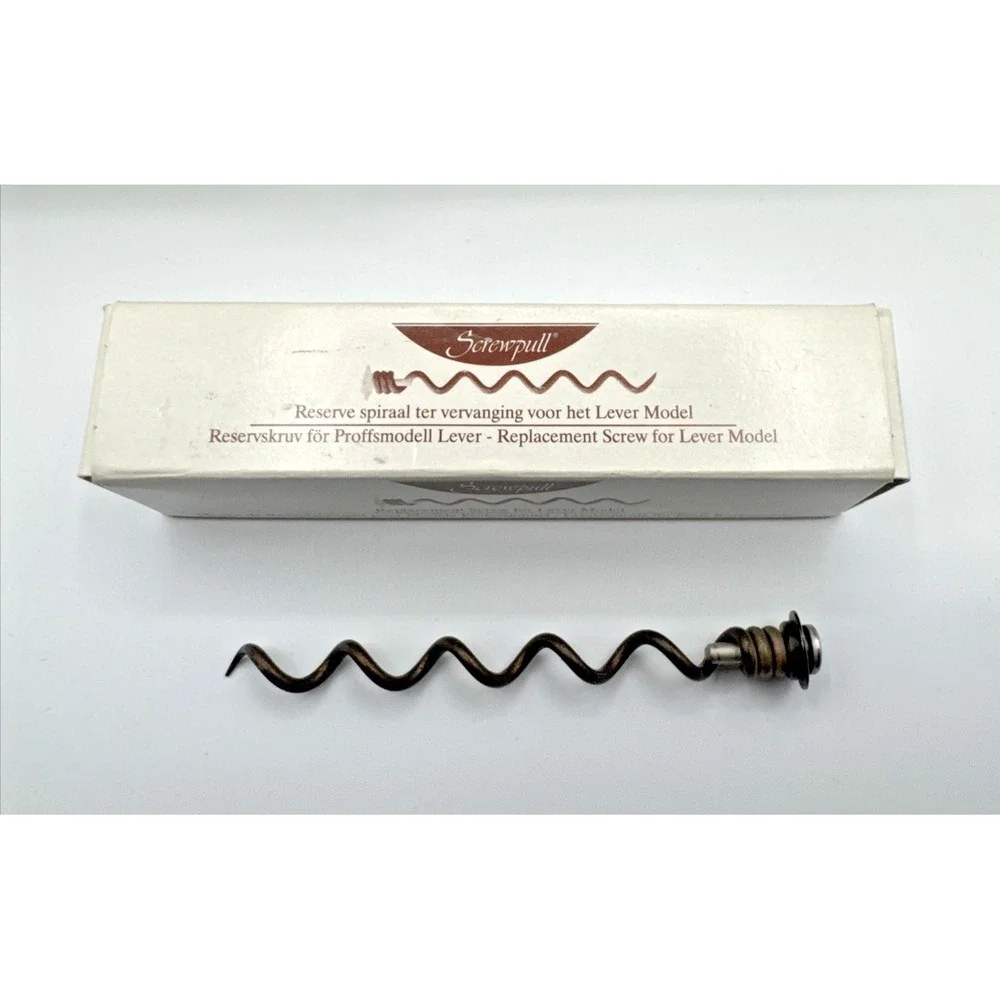 Vintage Screwpull LM-200 Lever Wine Opener Set Faux Burl Wood Le Creuset
